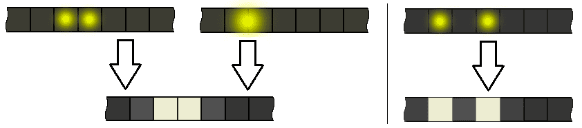 Восприятие дискретным приёмником двух точек